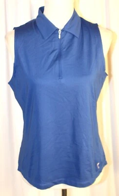 NOVA Camisa Polo de Golfe Golftini Sem Mangas 1/4 Zíper Tech Extra Grande Azul Royal - Imagem 1 de 4