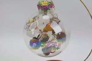 Adorno de árbol de Navidad vidrio iridiscente transparente globo cono de pino flores interior - Imagen 1 de 11