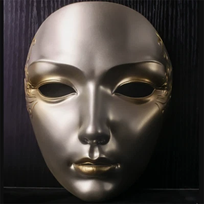 Venetian Full Face Gold Mask Unisex Samurai Costume Cosplay Party Accessories - Image 1 of 4