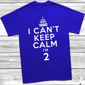 I Can't Keep Calm I'm 2 T-Shirt 2nd Birthday Gift For 2 Year Old Boys Or Girls - Picture 1 of 7