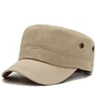 Military Army Hat Plain Cotton Combat Hat Flat-Top Cap Flatcap  Cadet
