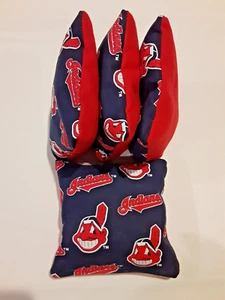 Set 4 borse Cornhole Corn Hole Cleveland Indians Chief Wahoo rosse - Foto 1 di 1