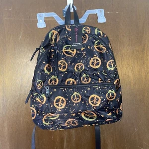 NO BO Peace Signs Backpack Adj Straps 4 Book New Tags Computer Laptop 16” New - Picture 1 of 4