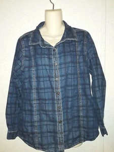 NORTH STYLE DENIM L/S BUTTON FRONT JACKET / SHIRT SIZE MED - Picture 1 of 4