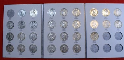 Walking Liberty Half Dollars 1937-1947 G-XF New Harris Folder Complete WL51 - Image 1 of 4