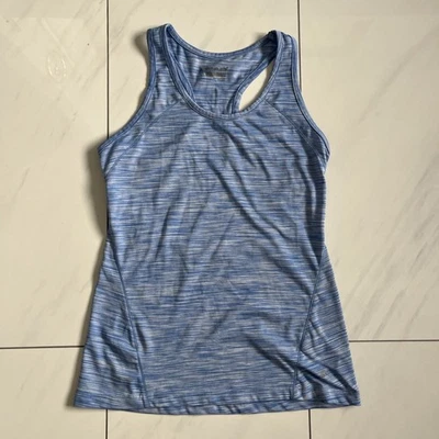 Camiseta sin mangas Head Athletic para mujer azul claro blanco a rayas espalda deportiva talla XS Foto 1 de 2