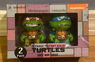 Nickelodeon KidRobot TMNT Vinyl Mini Series 2 PK Michelangelo & Leonardo  - Image 1 of 4
