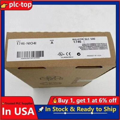 Factroy Sealed AB 1746-NIO4I SLC 500 Analog Output Module 1746NIO4I US Free Tax - Image 1 of 4