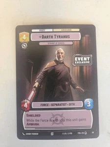 SDCC 2025 Star Wars Unlimited Event Exclusive Darth Tyranus Promo Card IN HAND - Bild 1 von 2