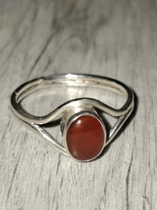 Vintage Sterling Silber Karneol Edelstein Ring - Bild 1 von 3