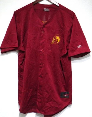 vtg Rawlings USC TROJANS #13 Baseball Jersey LARGE Mesh Practice 2000s - Image 1 of 4