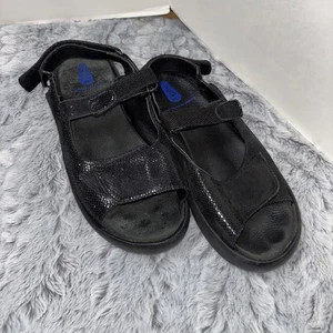 Wolky Damen-Sandale Juwel schwarz strukturiert glänzend Schuhgröße 41/10 gebraucht, in einwandfreiem Zustand - Bild 1 von 5