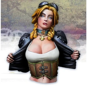 1/12 BUST Resin Model Kit Beautiful Girl Motorcyclist Biker Unpainted - Picture 1 of 4