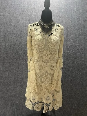 Vestido de crochê usado uma vez lindo Free People tamanho XS!!E67 - Imagem 1 de 4