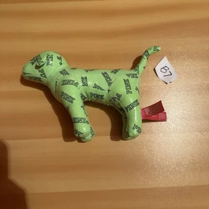 Peluche rosa Victoria Secret ROSA perro VS verde 8 pulgadas - Imagen 1 de 9