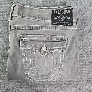 True Religion Ricky Relajado Recto Gris Denim Para Hombre Talla 42 Bolsillos con Solapa Grueso - Imagen 1 de 9