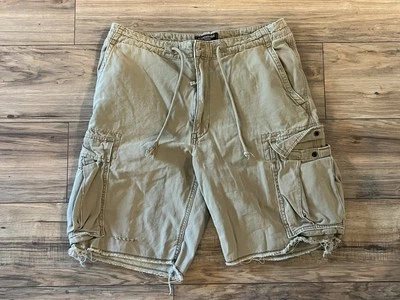 VINTAGE Abercrombie Fitch Cargo Shorts Heavy Cotton Size 32 Distressed Y2K - Image 1 of 4