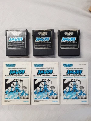  Smurf Rescue In Gargamel's Castle  (Colecovision,  1982) Cart and Manual Tested - Image 1 of 2