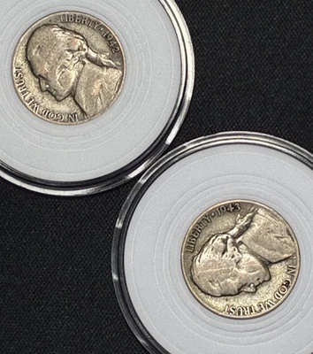 1942p 1943 p Jefferson Nickel Lot The EXACT COINS SEEN IN THE PICTURE - Image 1 of 4