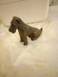 Figura Schnauzer Terrier de hierro fundido de colección 1 3/4" H x 2 1/4" L. Coleccionable  - Imagen 1 de 7