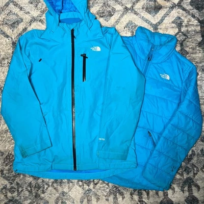 The North Face Girls Sz XL (18) Blue Gore-Tex Puffer 3 in 1 Winter Jacket Coat - Image 1 of 4
