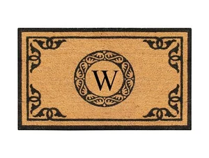 A1HC NATURAL COIR MONOGRAMMED DOOR MAT FOR FRONT DOOR ANTISHED TREATED DURABLE D - Picture 1 of 6
