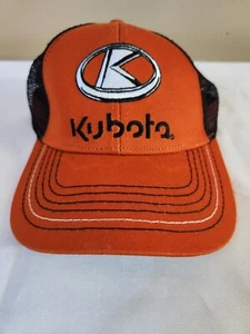 Kubota Motor Hat Trucker Cap Mesh Black And Orange Tractors Equipment Strapback - Picture 1 of 6