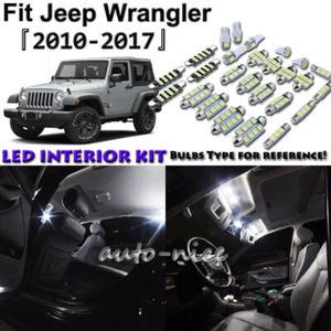 10x White LED Interior Lights Package Kit For 2010 - 2016 2017 Jeep Wrangler - Picture 1 of 9