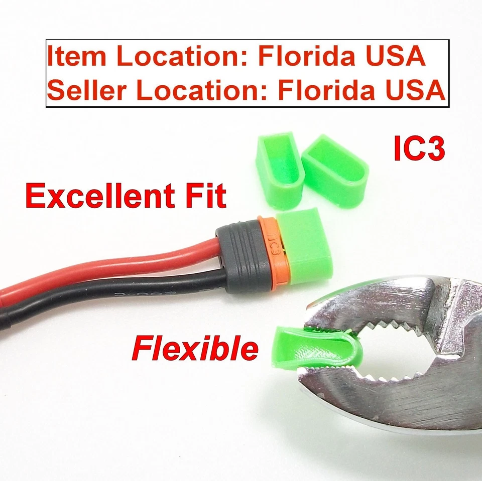 IC2 IC3 IC5 Lipo RC Battery Flexible Connector Cap Cover GREEN RED YELLOW - Image 1 of 1