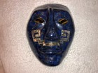 Chilenisches Lapislazuli Mosaik Gesichtsmaske Mittelamerika Wandschmuck 