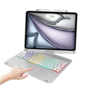 Keyboard Case for iPad Air 13-inch (M2, 2024) & iPad Pro 12.9 silver - Picture 1 of 8