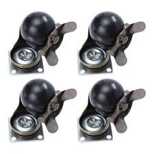  4 Pcs with Brake Ball Castors Iron Swivel Casters Sturdy Furniture Wheels