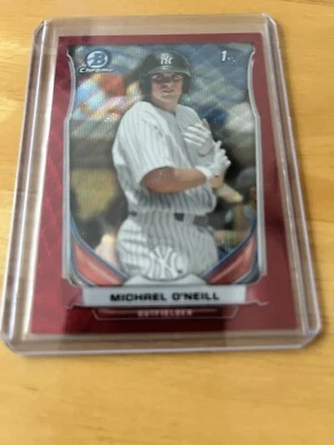 2014 Bowman Chrome Prospects Red Refractor 15/25 Michael O'Neill #BCP48 Yanks - Image 1 of 2