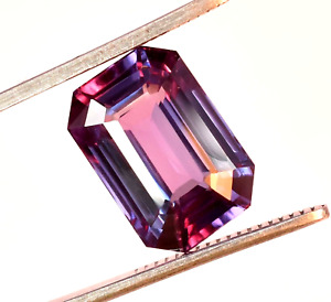 A-1 Natural Color-Changing Alexandrite 17.15 CT Clean Emerald Cut Loose Gemstone