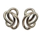 Vintage Silver Tone T.A.T. Jewelers Large Link Knot Design Earrings