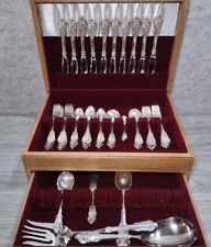 Large 69pc Wallace Sterling Silver Grande Baroque Flatware Service for 10