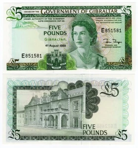 GIBRALTAR P-21b 5 Pounds 1988 UNC - Picture 1 of 1