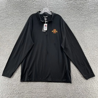 Iowa State Cyclones Shirt Men 2XT Black Embroidered 1/4 Zip Pullover Cutter Buck - Image 1 of 4