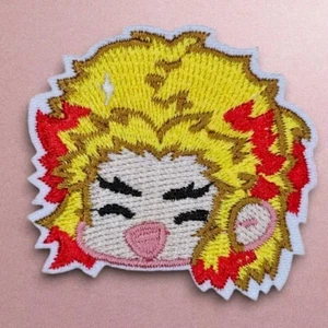 KYOJURO RENGOKU HAPPY CHIBI HEAD DEMON SLAYER ANIME TV SERIES IRON ON PATCH - Picture 1 of 4