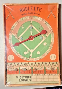 1929 BASEBALL ROULETTE GIOCO DA TAVOLO DI BARTHHOLOMAE GIOCATTOLO SCATOLA ORIGINALE BASE BALL - Foto 1 di 5