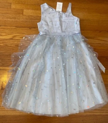 Girl Monsoon Bonnie Butterfly One- Shoulder  Net Party Dress Y 12/13 with Crown - Image 1 of 4