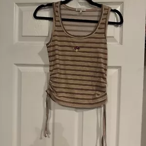 Canotta Harry Styles Inspired anni 70 a righe con ruches, taglia Large - Foto 1 di 8
