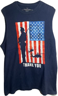 T shirt USA Flag Size Med Patriotic Adult Sleeveless Shirt Tank - Image 1 of 4