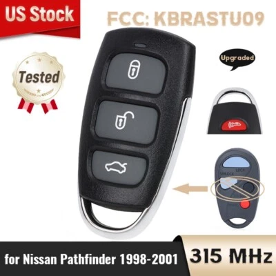 4 Button Upgraded Remote Car Key Fob for Nissan Pathfinder 1998-2001 KBRASTU09 - Image 1 of 4