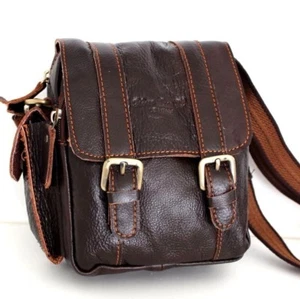 Bolso de Hombro de Cuero Genuino Mensajero de Colección Hombre Organizador Billetera, Cartera,  - Imagen 1 de 7
