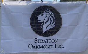 Stratton Oakmont Inc Wolf of Wall Street bandiera 3x5' confraternita dormitorio college - Foto 1 di 3