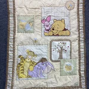 Disney WINNIE THE POOH Vintage Crib Comforter Tigger Piglet Blanket - Picture 1 of 10