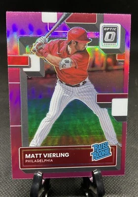 2022 Donruss Optic Pink #85 Matt Vierling RR - Philadelphia Phillies - Image 1 of 3