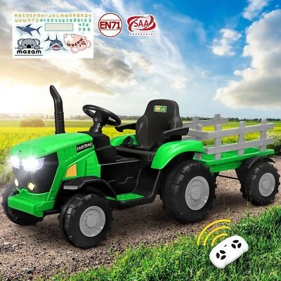 Mazam Kids Ride On Tractor Toy W/ Trailer Remote Battery Electric Operated Car - image 1 of 4