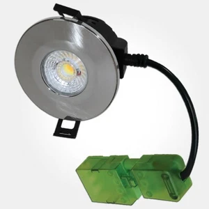 LED Satin Chrome Fire Rated 8 Watt Dimmable IP65 CCT Colour Changable Downlight - Picture 1 of 6